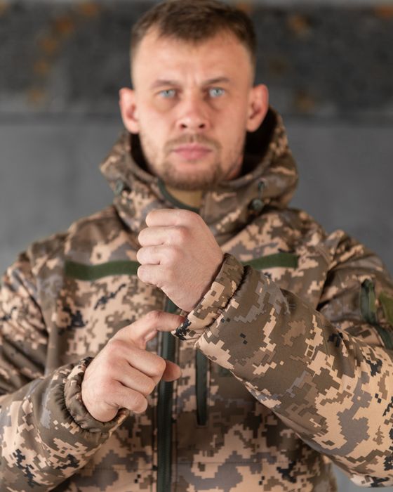 Піксельний зимовий костюм утеплений форма зсу штани та бушлат камуфляж