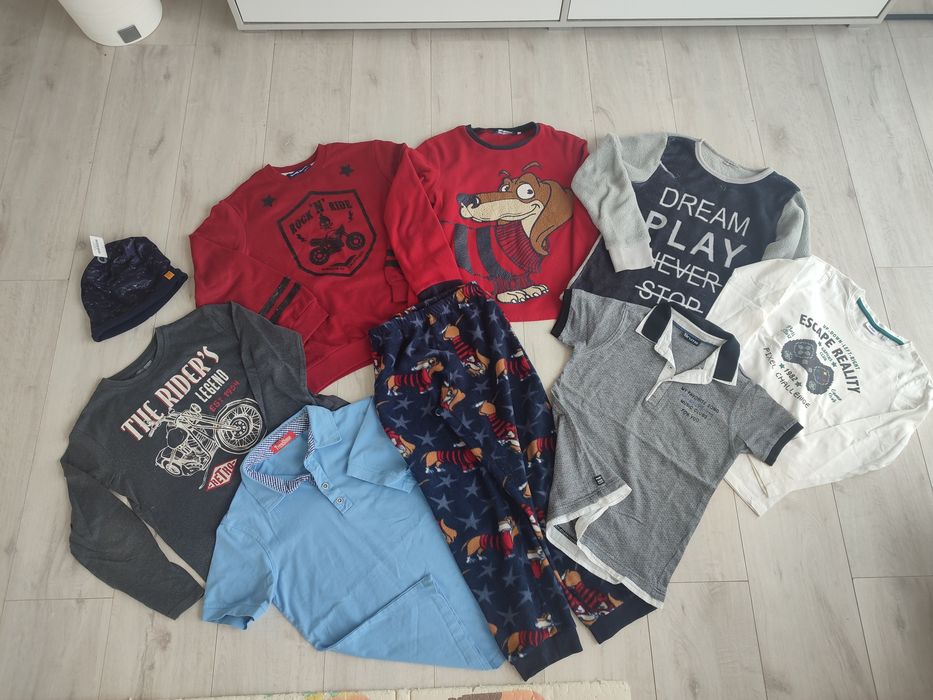 Пакет одягу для хлопчика 8–10 років 134р (кофти, реглани, поло, штани,