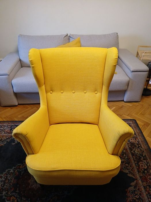 fotel żółty uszak Ikea