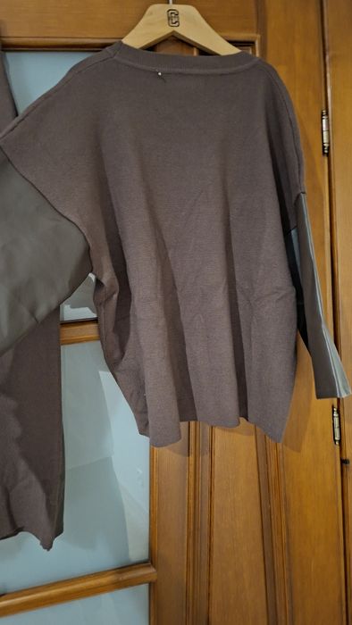 Czekoladowy komplet dzianinowy