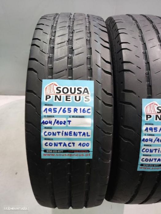 2 pneus semi novos 195-65r16c continental - oferta dos portes