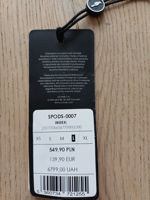 Spodenki skórzane damskie Ochnik r.L nowe bez metki