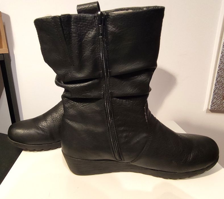 Botki zimowe ocieplane RIEKER 41 42 skóra naturalna