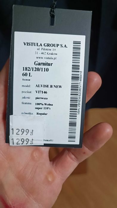 Nowy garnitur - vistula 182/120/110 60L - ciemny granat