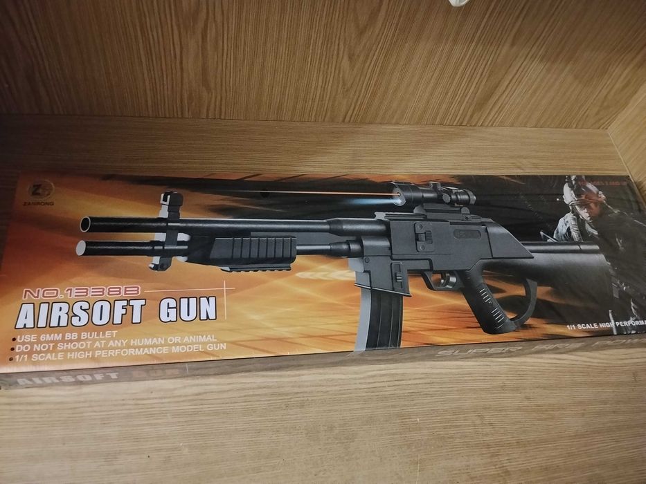 Детская снайперская винтовка на пульках 78,5 см лазер на батарейках