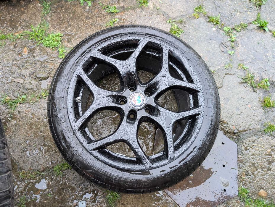 4x Felgi 18 5x110 Alfa Romeo Giulia 8j i 9j z oponami letnimi Pirelli P7 Cinturato 225/45/18 i 255/40/18 opony letnie