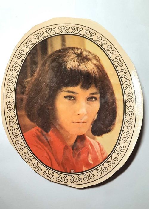 Перебивачка, наклейка радянська 1978 р з дівчиною.