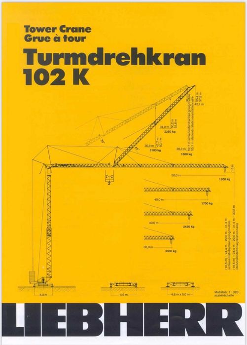 Будівельний баштовий кран Liebherr 102K