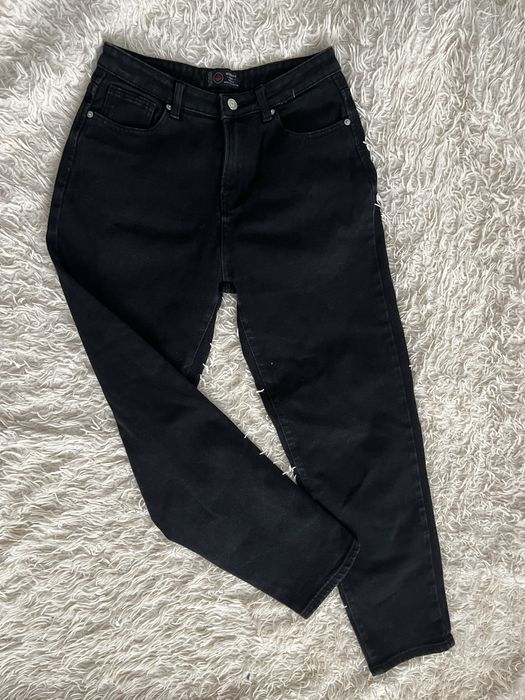 Джинси мом чорні
