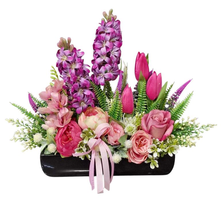 Wiosenna kompozycja kwiatowa prezent stroik dekoracja W130