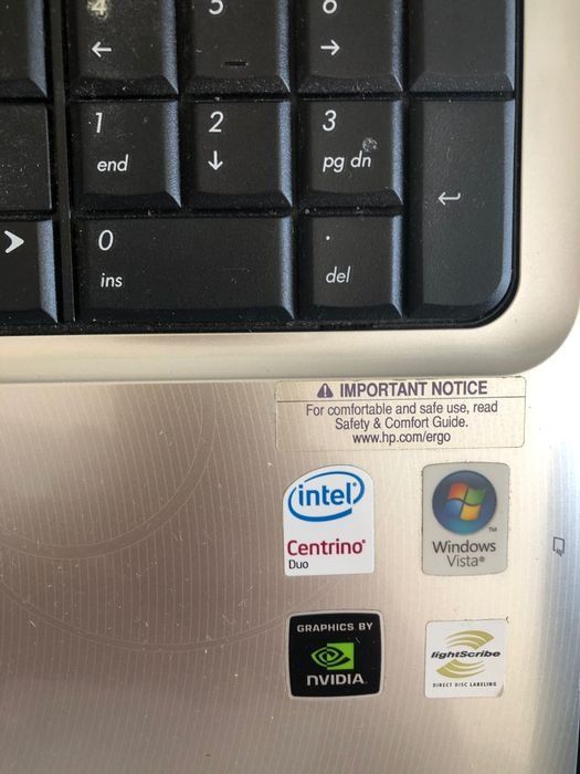 Uszkodzony  Laptop HP DV9500