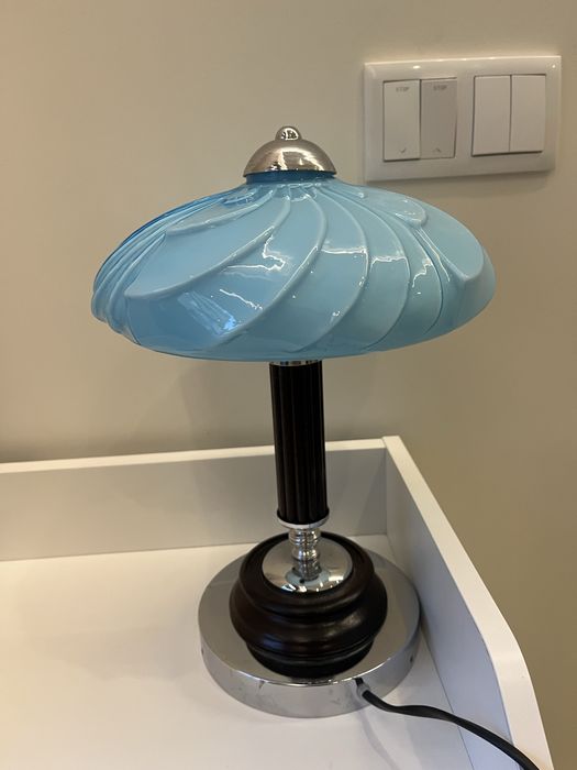 Candeeiro art deco azul