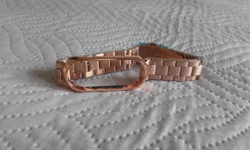 Metalowa bransoleta kolor: różowe złoto do opaski Mi Band 3/4 Kozanów