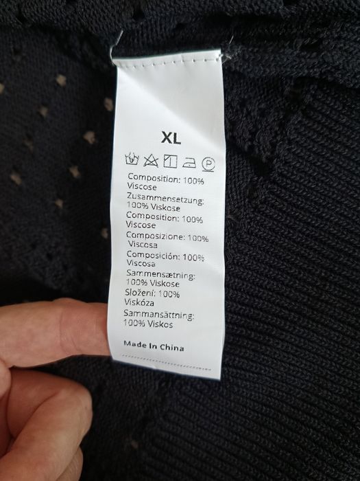 Czarny kardigan sweter rozpinany na guziki XL