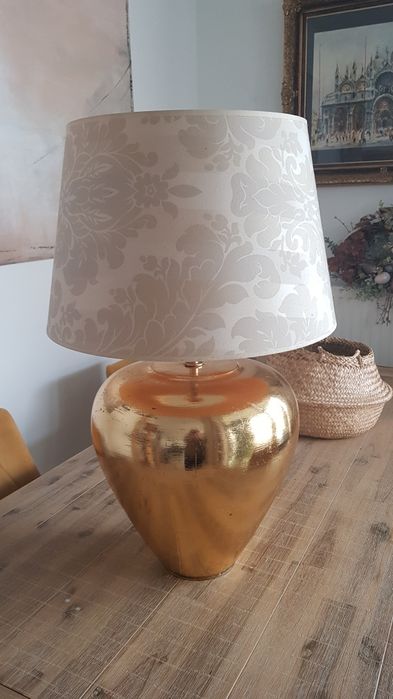 Duża Złota Ceramiczna Lampa 71 cm