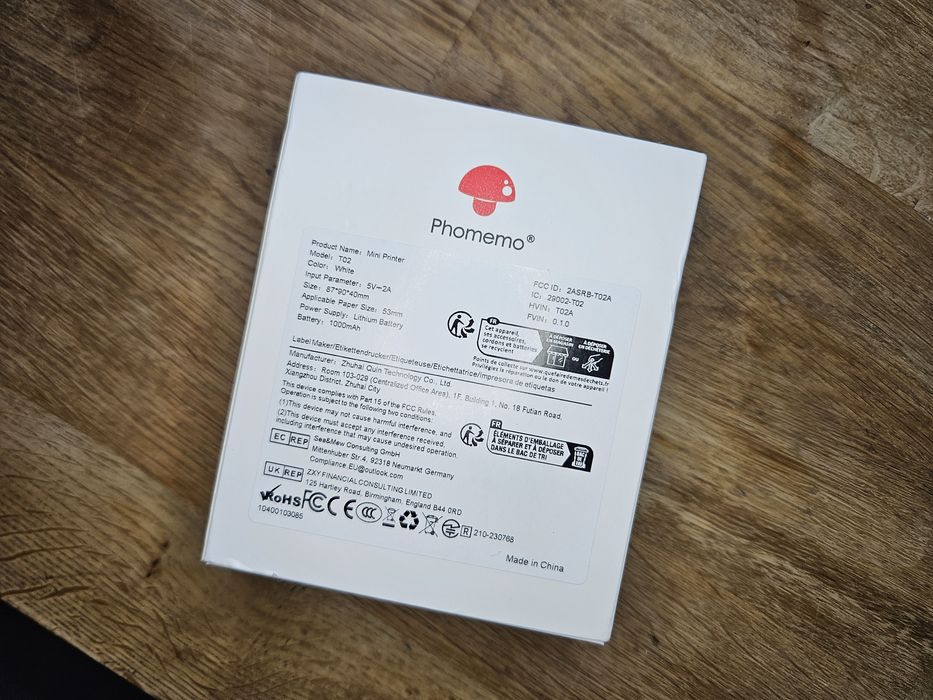 NOWA Mini Drukarka bezprzewodowa Phomemo T02 – do naklejek i etykiet
