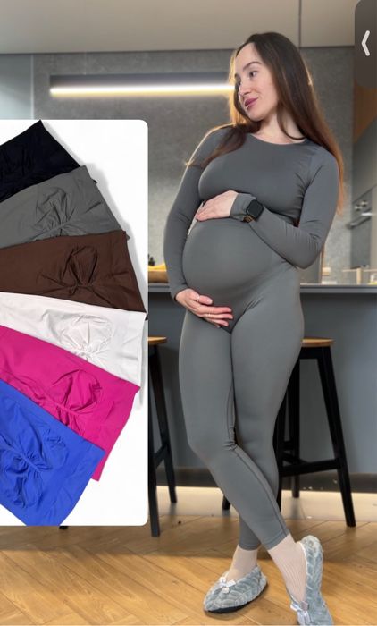 Лосіни для вагітних коричневі з пуш ап