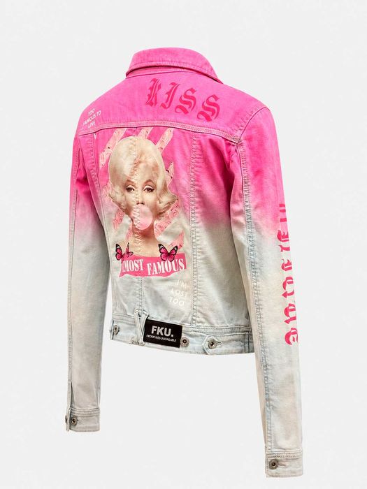 Casaco Exclusivo Upcycled – Peça Única (1 of 1) – Casaco Personalizado FKU “Marilyn Monroe - Almost Famous”