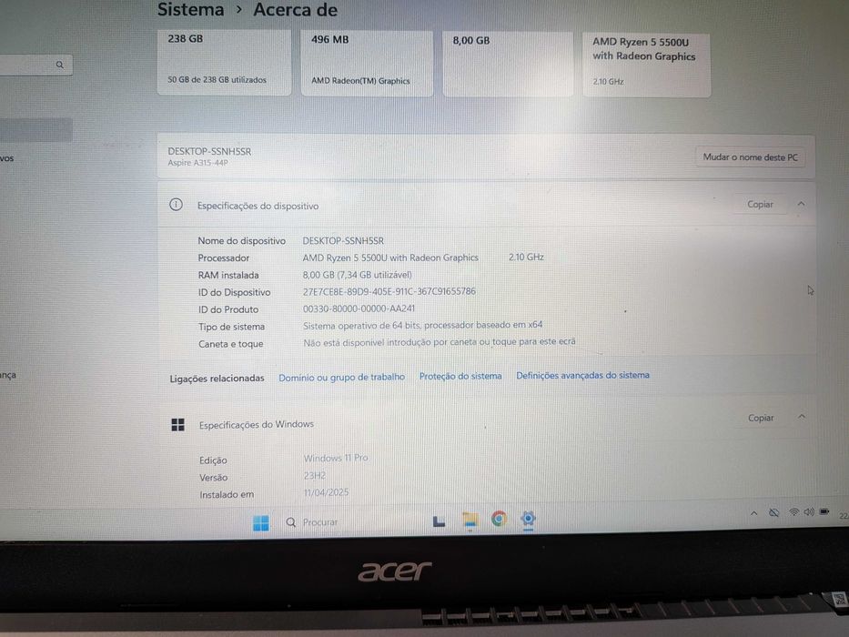 Portátil Acer A315