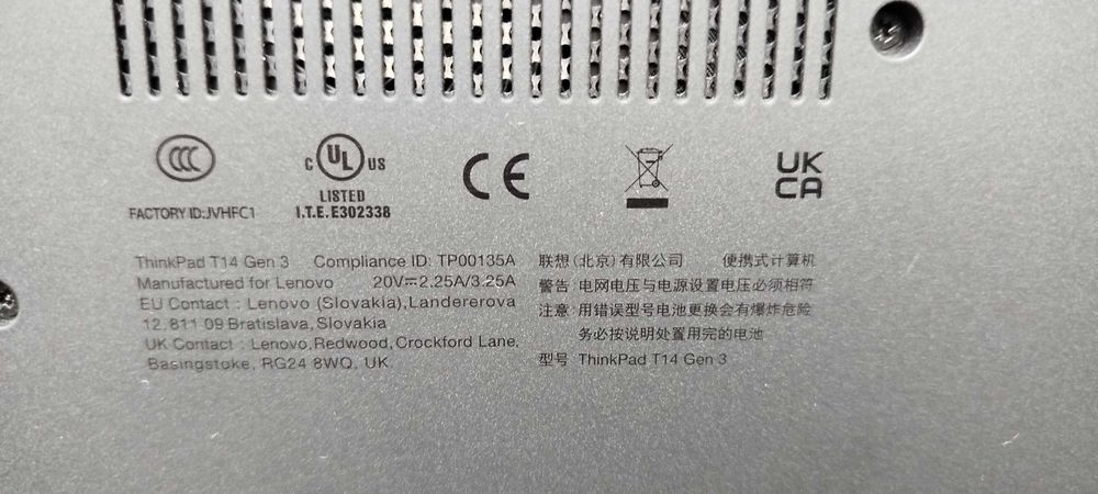 Ноутбук Lenovo Thinkpad T14 Gen 3 (i7-1260P/DDR4 16Gb/NVMe SSD 512Gb)