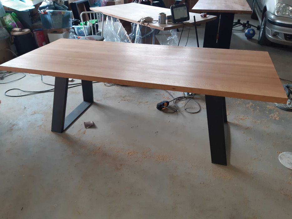 Stół dębowy lite drewno 4 cm grubość 220x90 cm