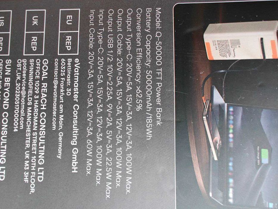 Power Bank QOOVI 50000mAh 100w Q50000 TFT PD SuperVOOC