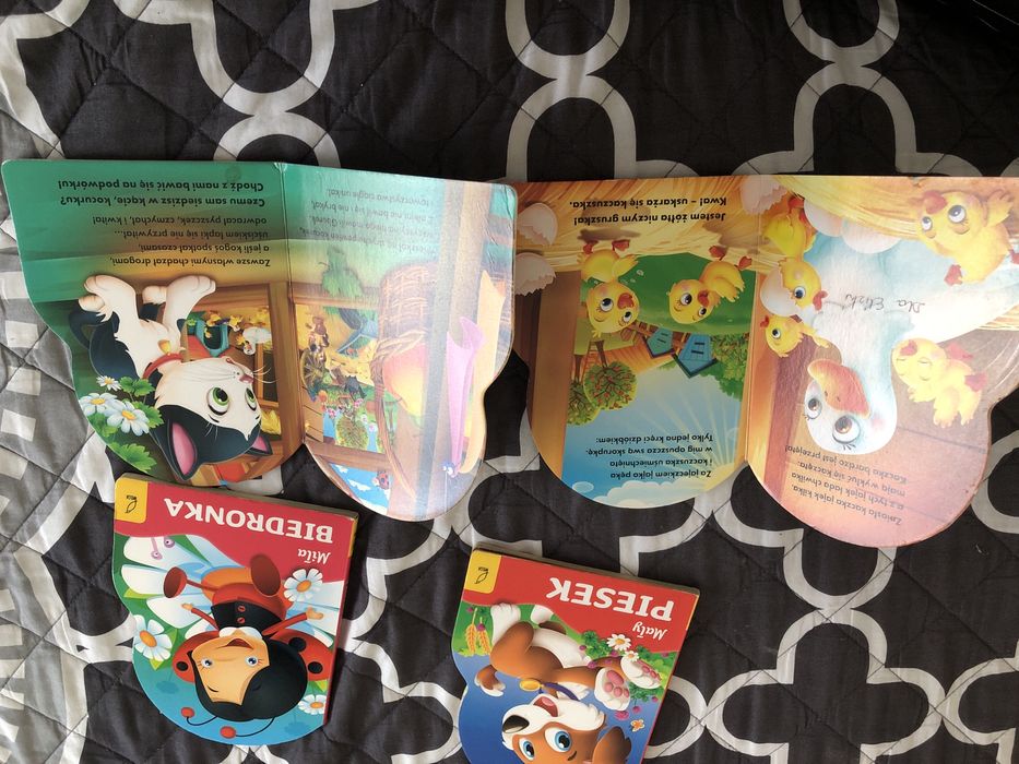 4 książeczki Kapryśna Kaczuszka, Nieśmiały kotek, Mały piesek, Miła bi