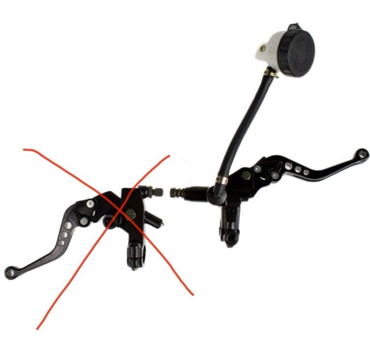 Dzwignia Klamka prawa hamulca, pompka hamulca zbiorniczek Quad motor