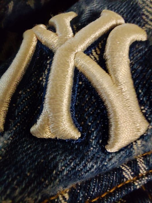 Стильна джинсова куртка NY Yankees oversize унісекс