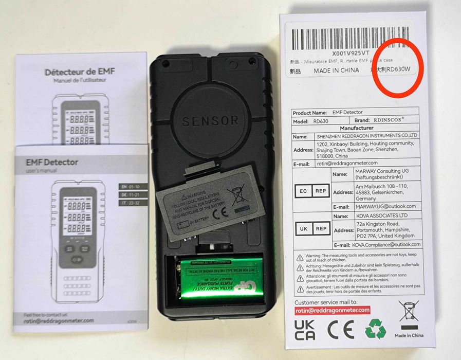 Вимірювач електромагнітного випромінювання 3-в-1 RDINSCOS RD630W