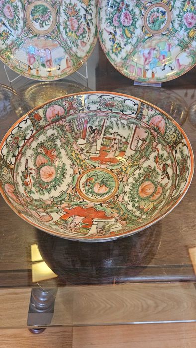 Coleção de porcelana chinesa, decoração mandarim