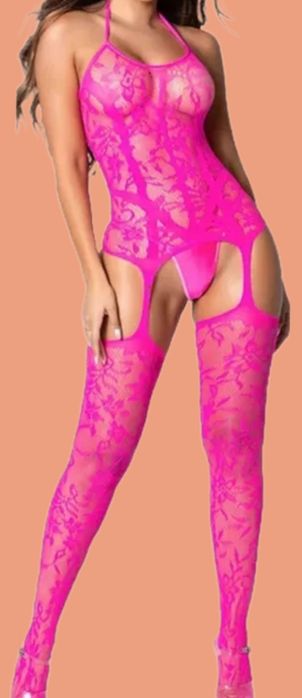 Komplet Bielizny Erotycznej Ekskluzywnej pończochy,kabaretki,pas.Nowy.