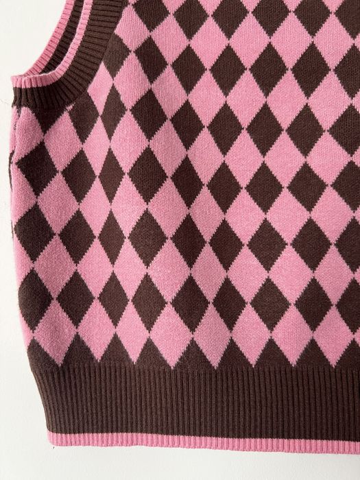 różowo-brązowa kamizelka swetrowa Stradivarius M 38