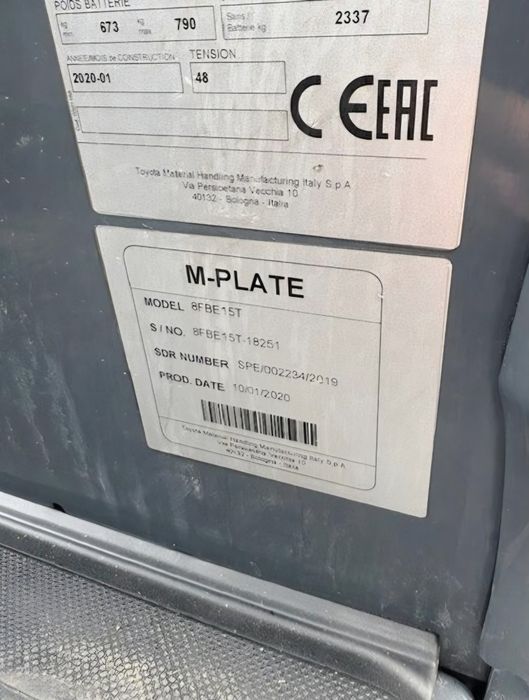 Навантажувач електричний Toyota 8FBE15T погрузчик Тойота