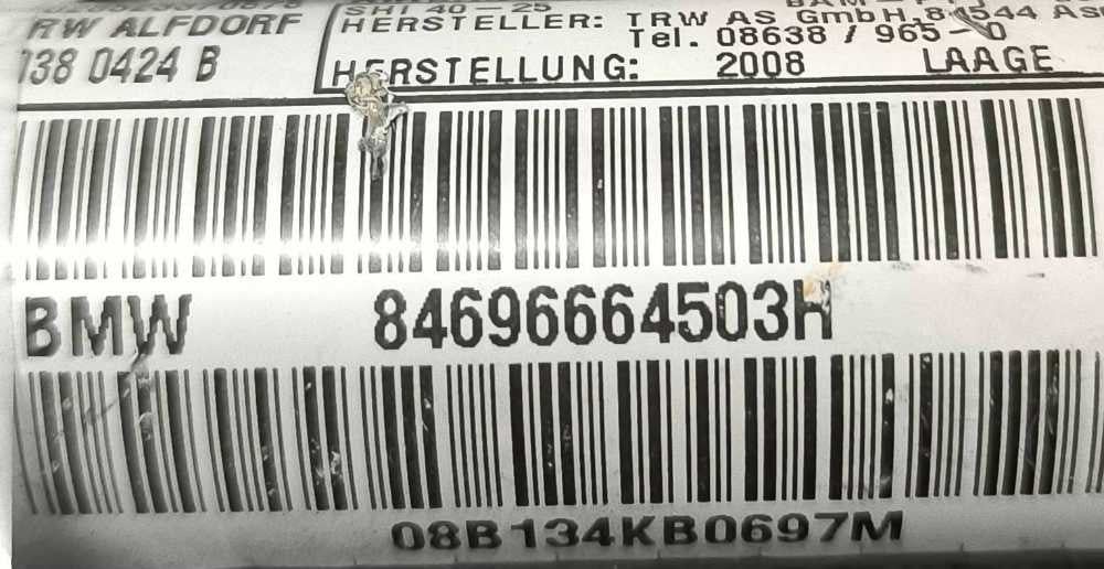 Airbag Cortina Esquerdo 84696664503H - BMW 3