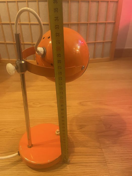 Candeeiro Lamp Orange Space Age Mod Century Design Eyeball Vintage