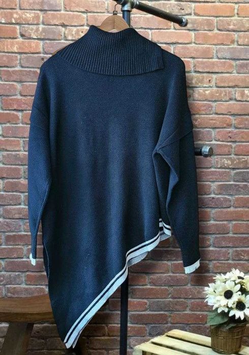 Асимметричный черный свитер River Island с горловиной, р. М/l