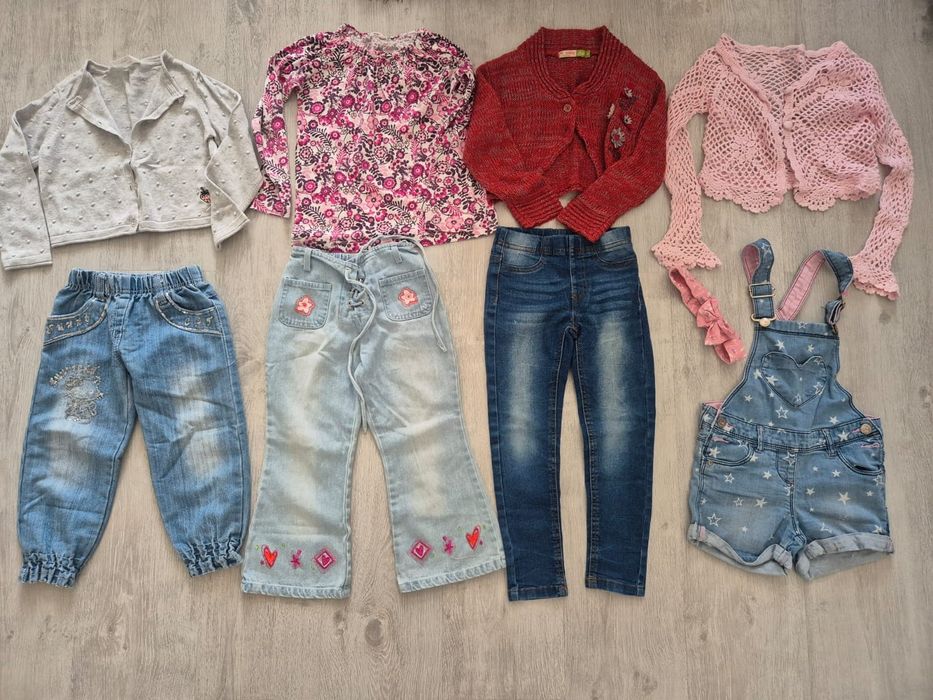 Paka dla dziewczynki r.104 i 110 paczka ubranek 48szt.