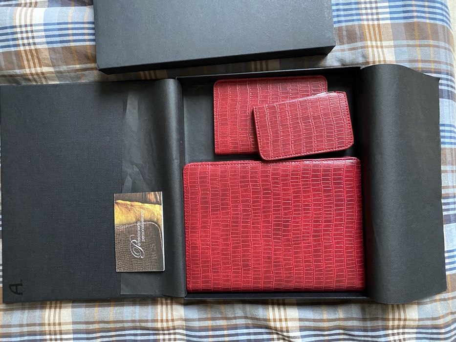 Skórzane eleganckie notatniki zestaw