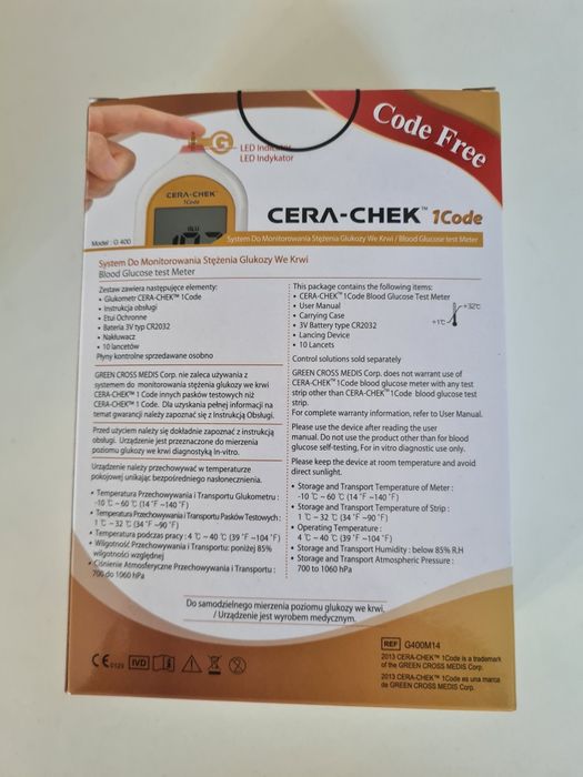 Nowy Elektroniczny Glukometr  CERA-check Viva che