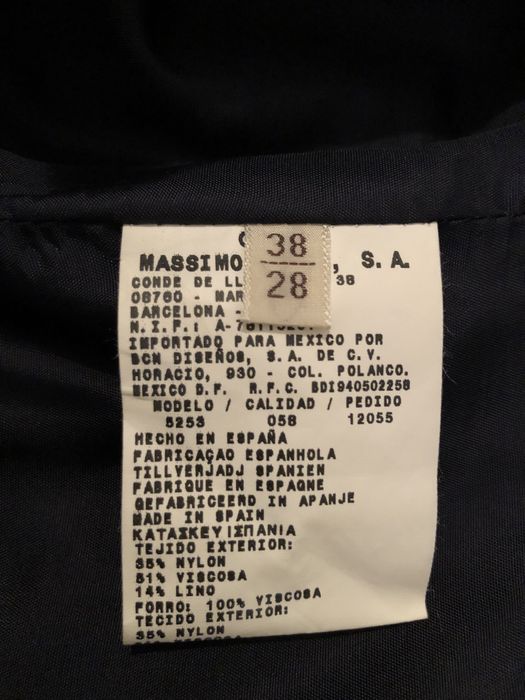 Saia comprida, bordada, azul escura, da Massimo Dutti