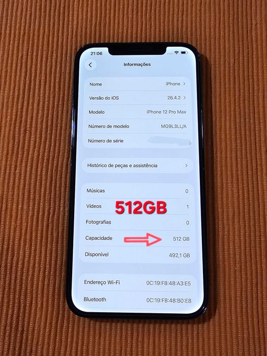 Iphone 12PRO MAX 512GB.  86% Bateria. Muito bom