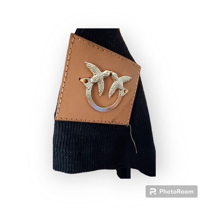 Nowa bluzeczka PINKO prążek czarna złoty łańcuszek r. uni XS /S/M