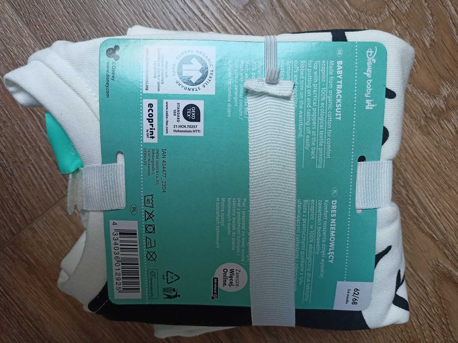 Komplet dresowy Disney 62/68 miętowy, nowy