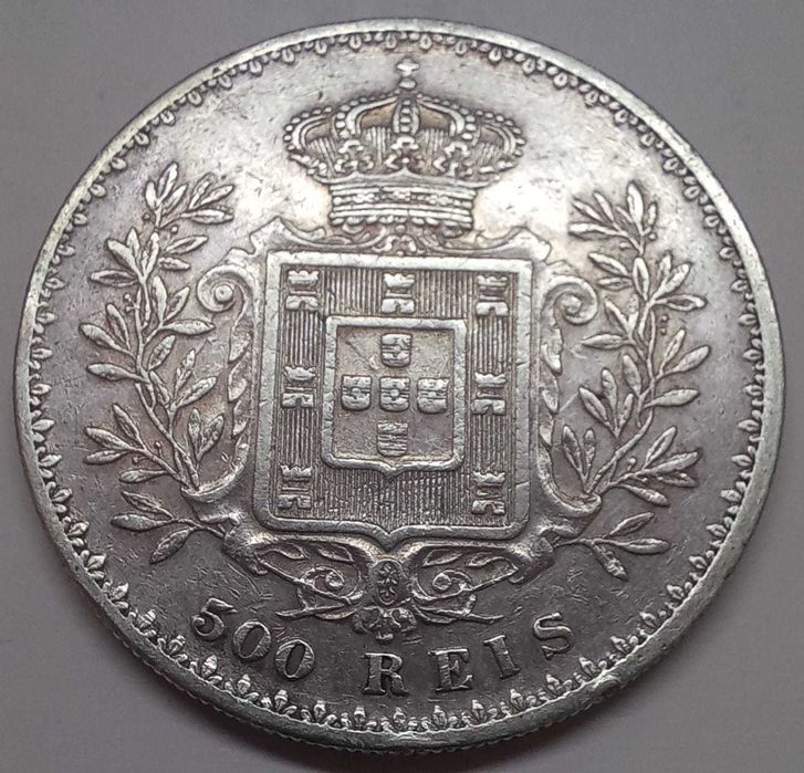 Raridade 1891: Moeda 500 Réis D. Carlos I - Prata MBC+