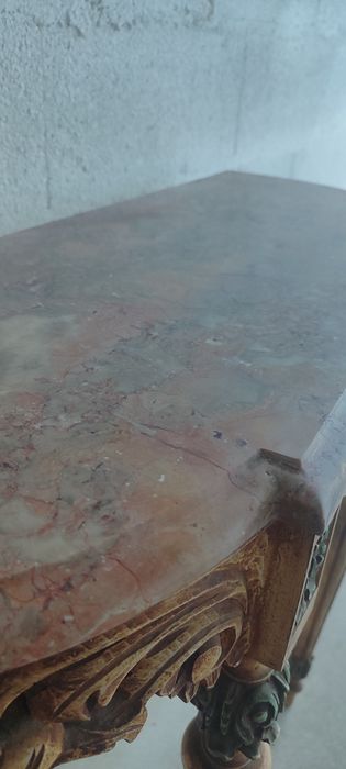 Conjunto espelho e credencia em mármore