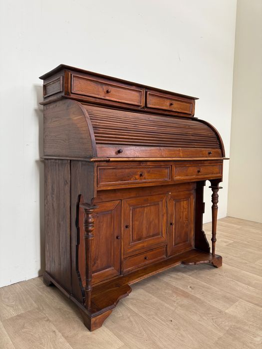 Sekretarzyk vintage kolonialny drewniany masywny solidny