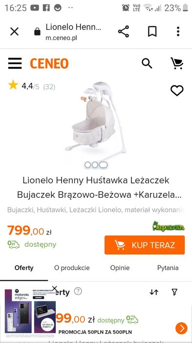 Leżaczek-bujaczek Lionelo