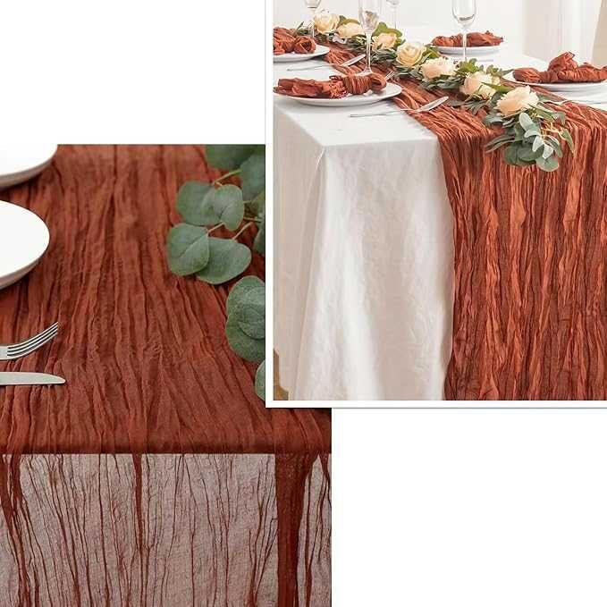 Zestaw 2 bieżników stołowych 90x300 cm Terracotta – dekoracja ślubna