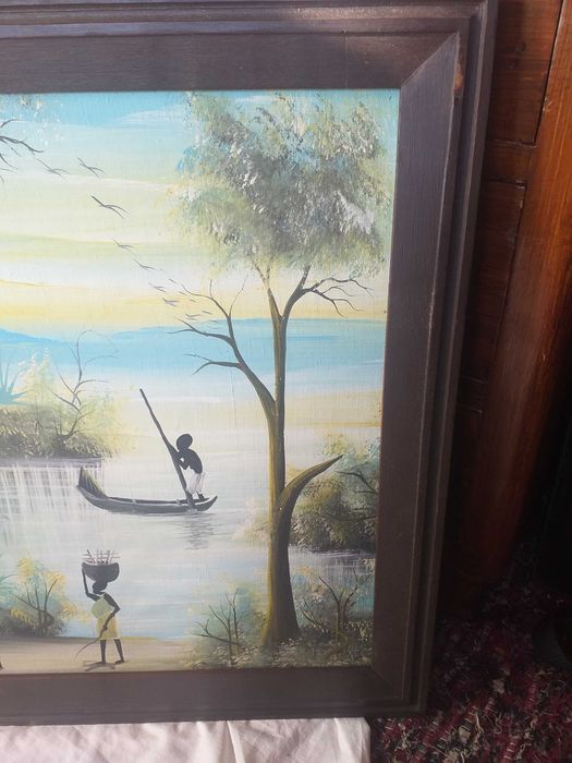 Quadro arte africana, antigo.